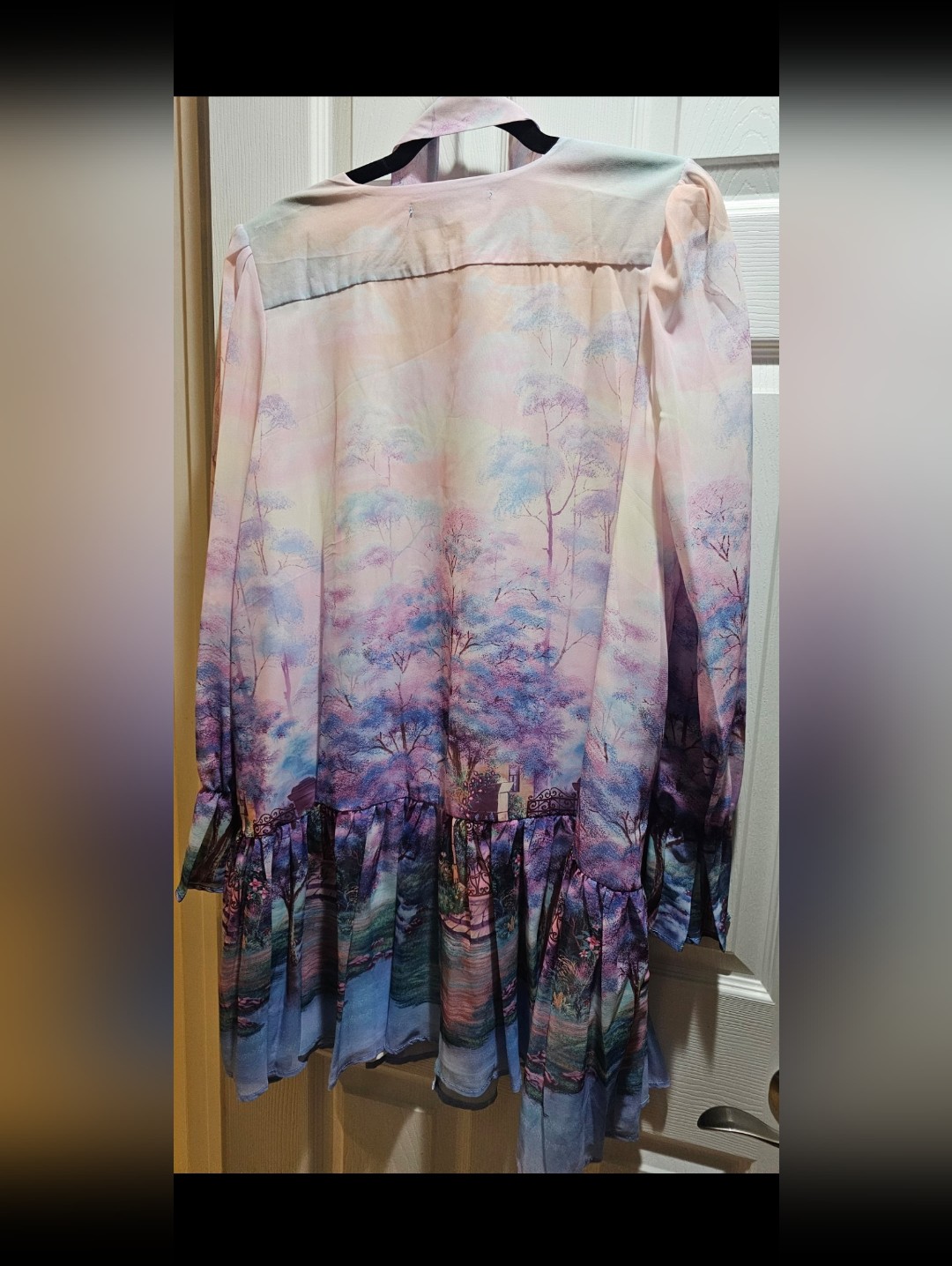 Dalia Macphee Purple Multi Garden Print Mini Dress Xl Nwt Romantic Cottagecore — image 3 of 7